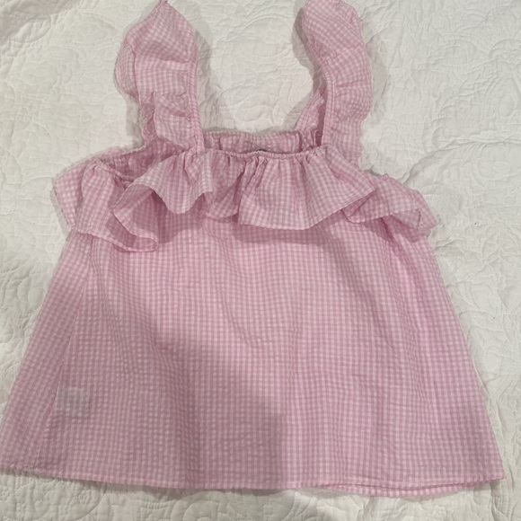 Pink and white flowy gingham top - Picture 2 of 3